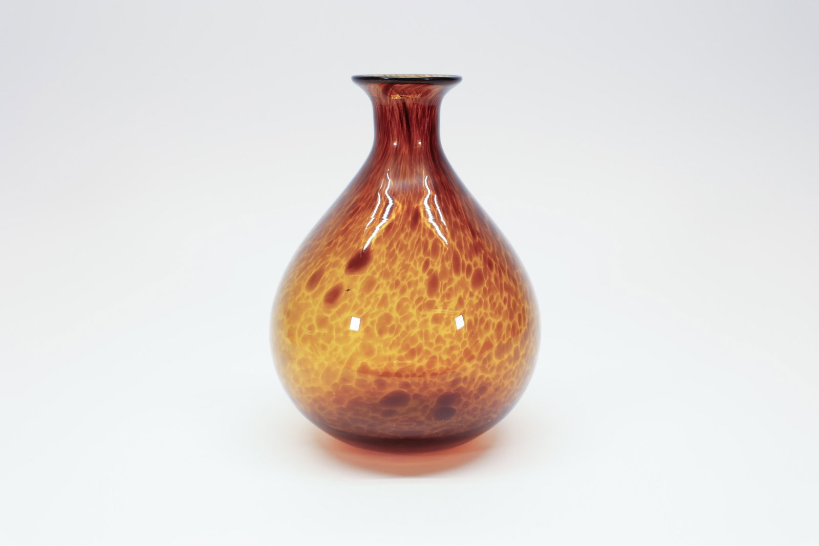 Art Glass Bottle Vase, Tortoiseshell Pattern (1 of 2)