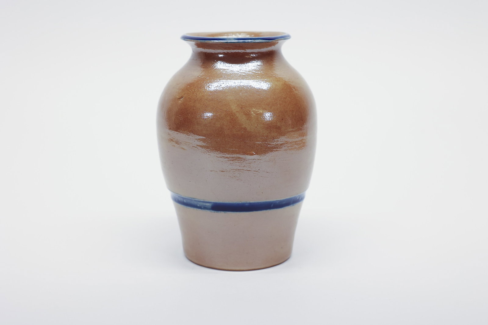 Antique American Stoneware Vase Salt Glaze, Cobalt (1 of 3)