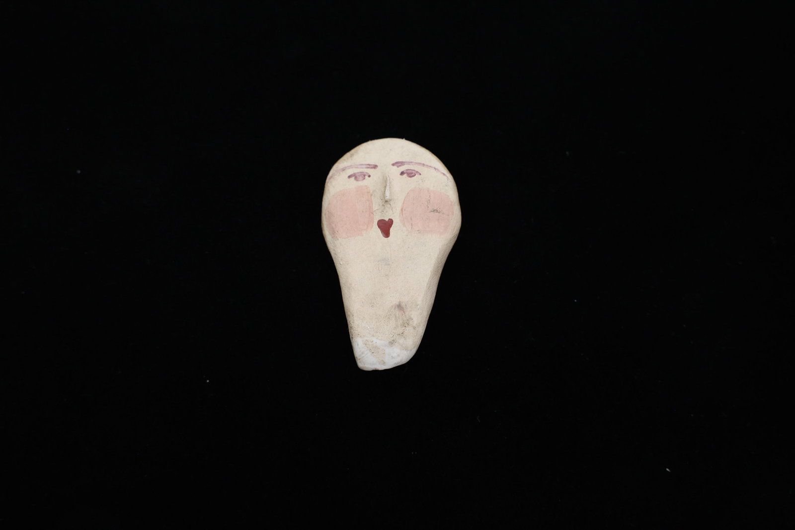 Antique Folk Art Ceramic Doll Head Fragment (1 of 2)