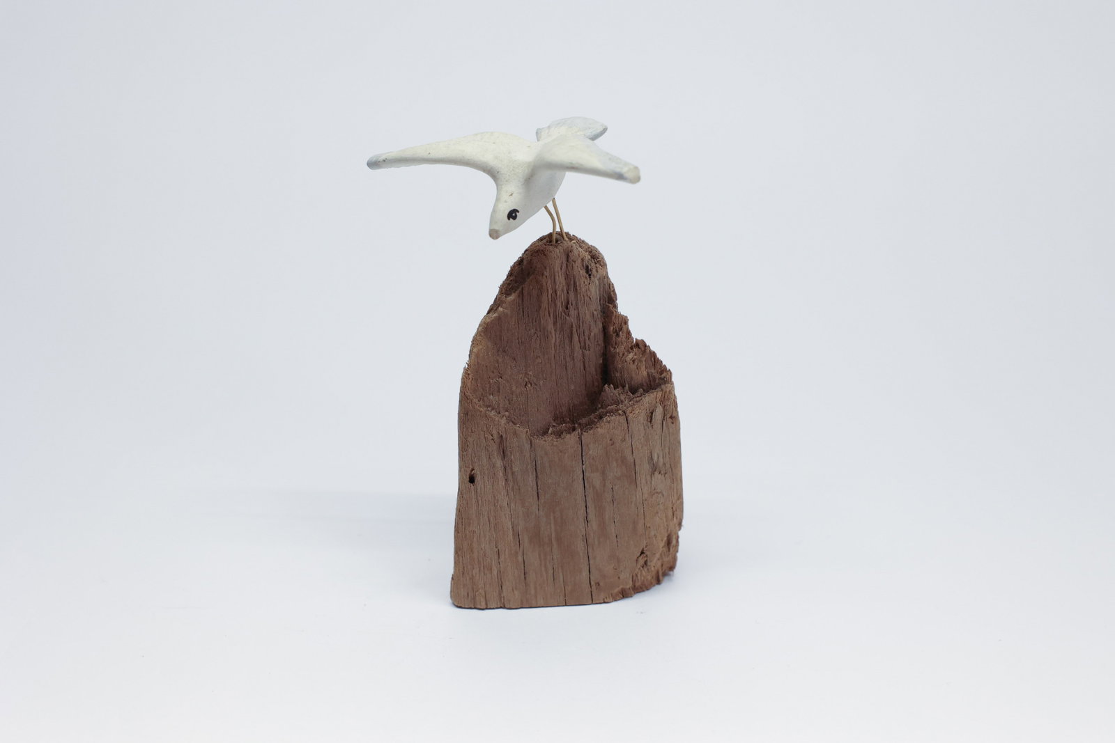 Seagull on Wood Chunk: Dimensions: H: 4.75", W: 2.5", L: 3"