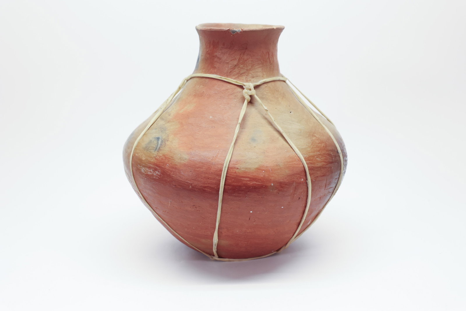 Vintage Mexican Pottery Olla with Rawhide Lacing (1 of 4)