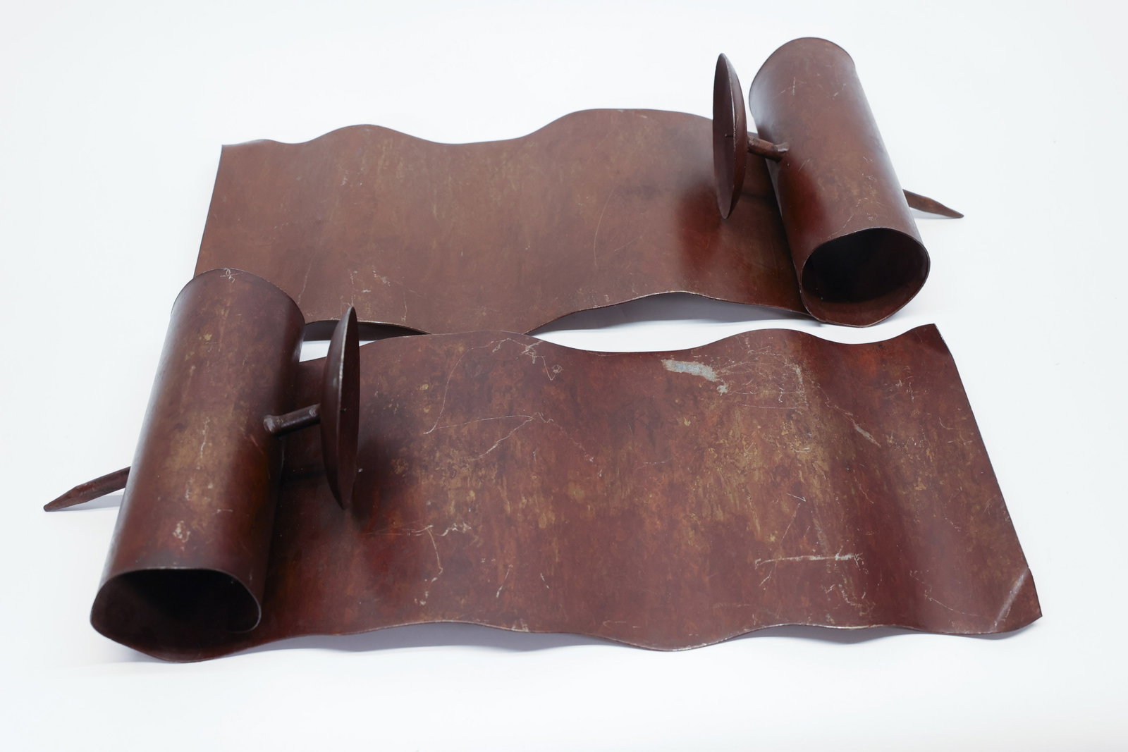 Pair Vintage Mexican Rustic Tin Wall Sconces (1 of 4)
