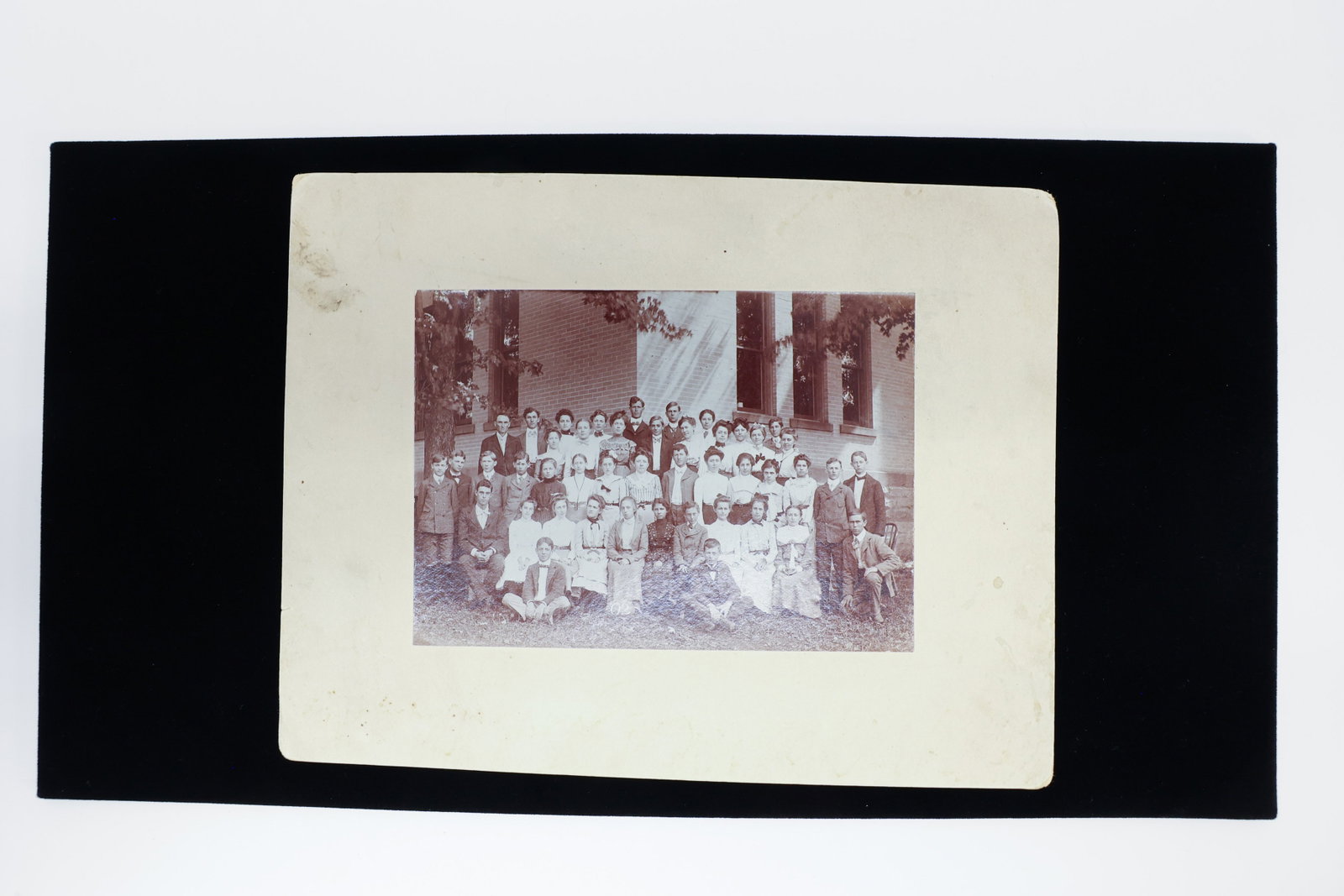 Antique Victorian School Photo: Clinton Jr. High School"1902"photo is 4"x5.5"Dimensions: W: 8.5", L: 6.5"