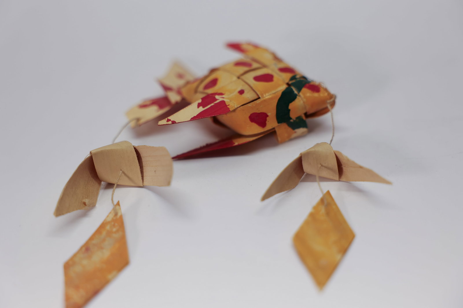 Woven & Painted Fish Ornament: Vintage woven and painted fish with streamers. Very cute.Dimensions: H: 3", W: 2", L: 1"