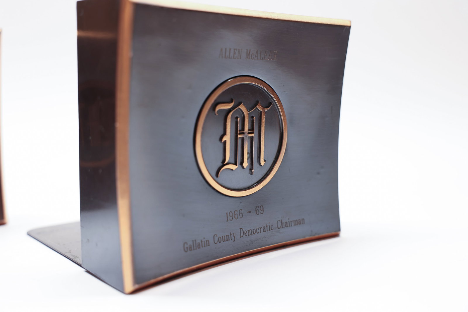 Copper Book Ends, Monogram M - 3