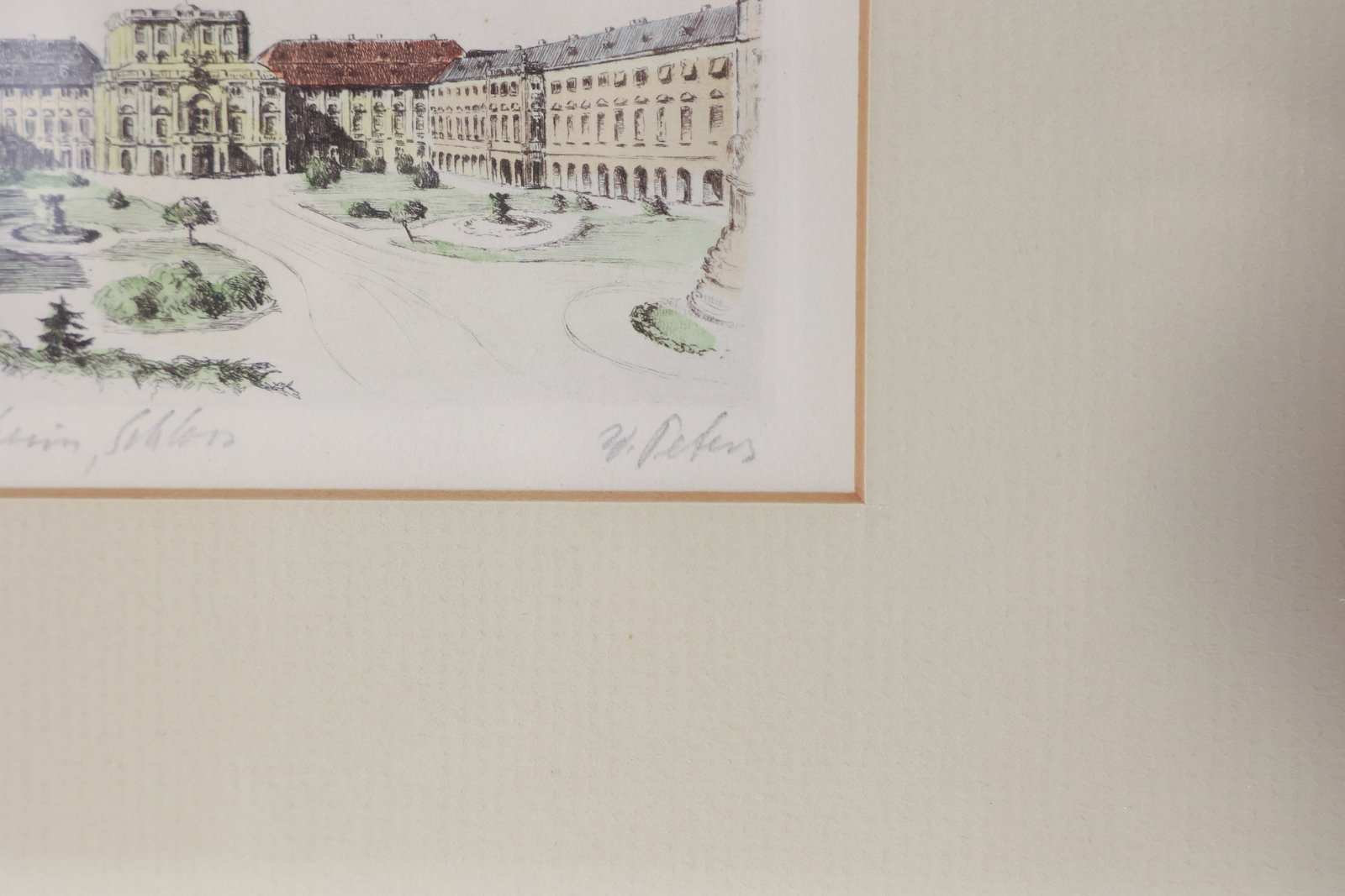 Mannheim Schloss Etching, Germany - 3
