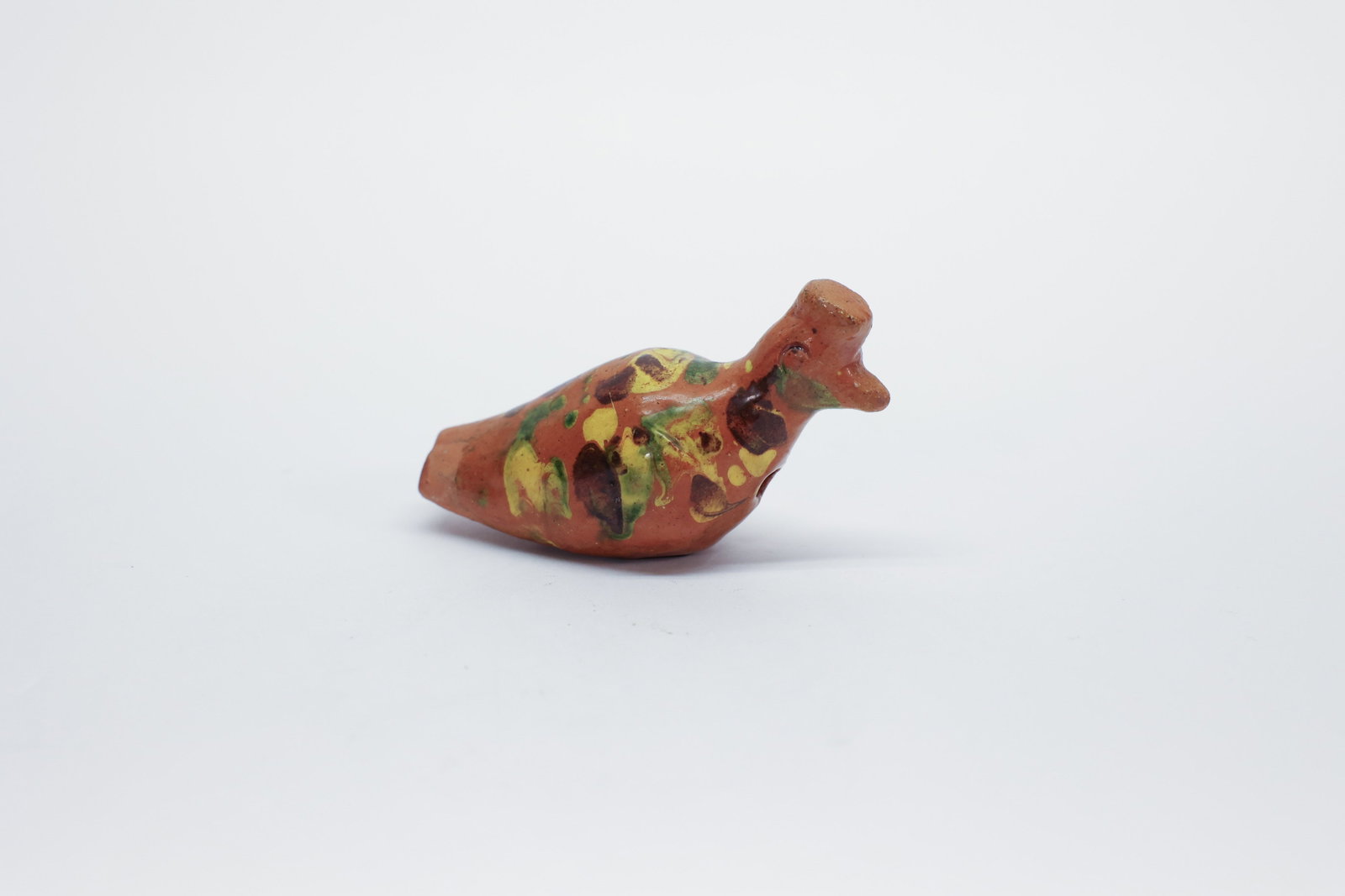 Vintage Redware Bird Whistle: Dimensions: H: 2.25", W: 1.5", L: 3.75"