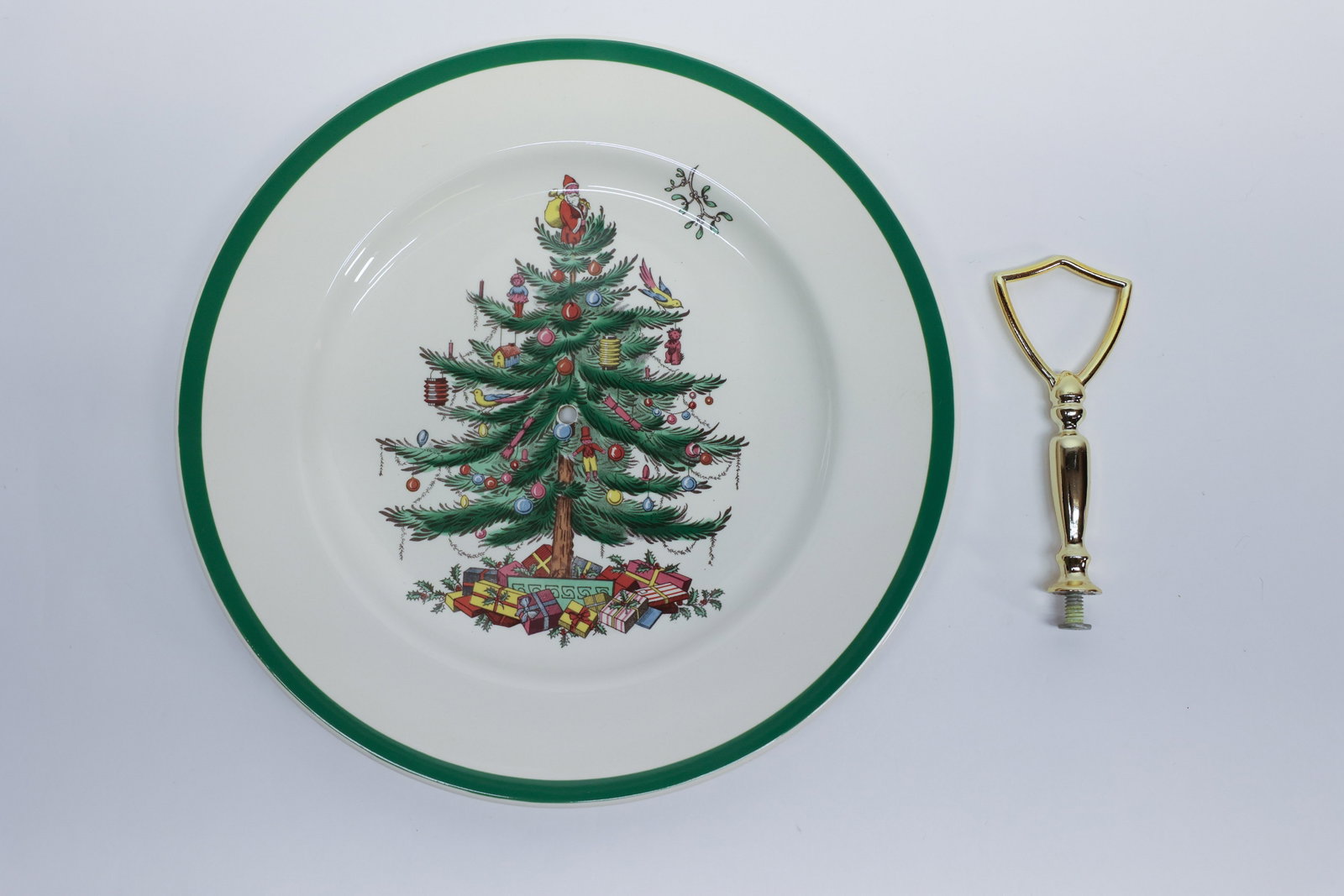 Spode Christmas Tree Handled Cookie Plate - 3