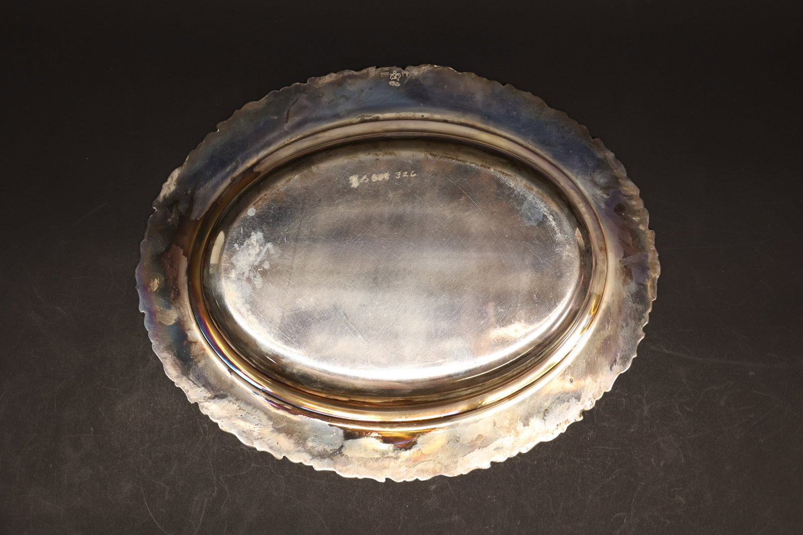 Grape Leaf Repoussé Silver-Plate Tray - 4