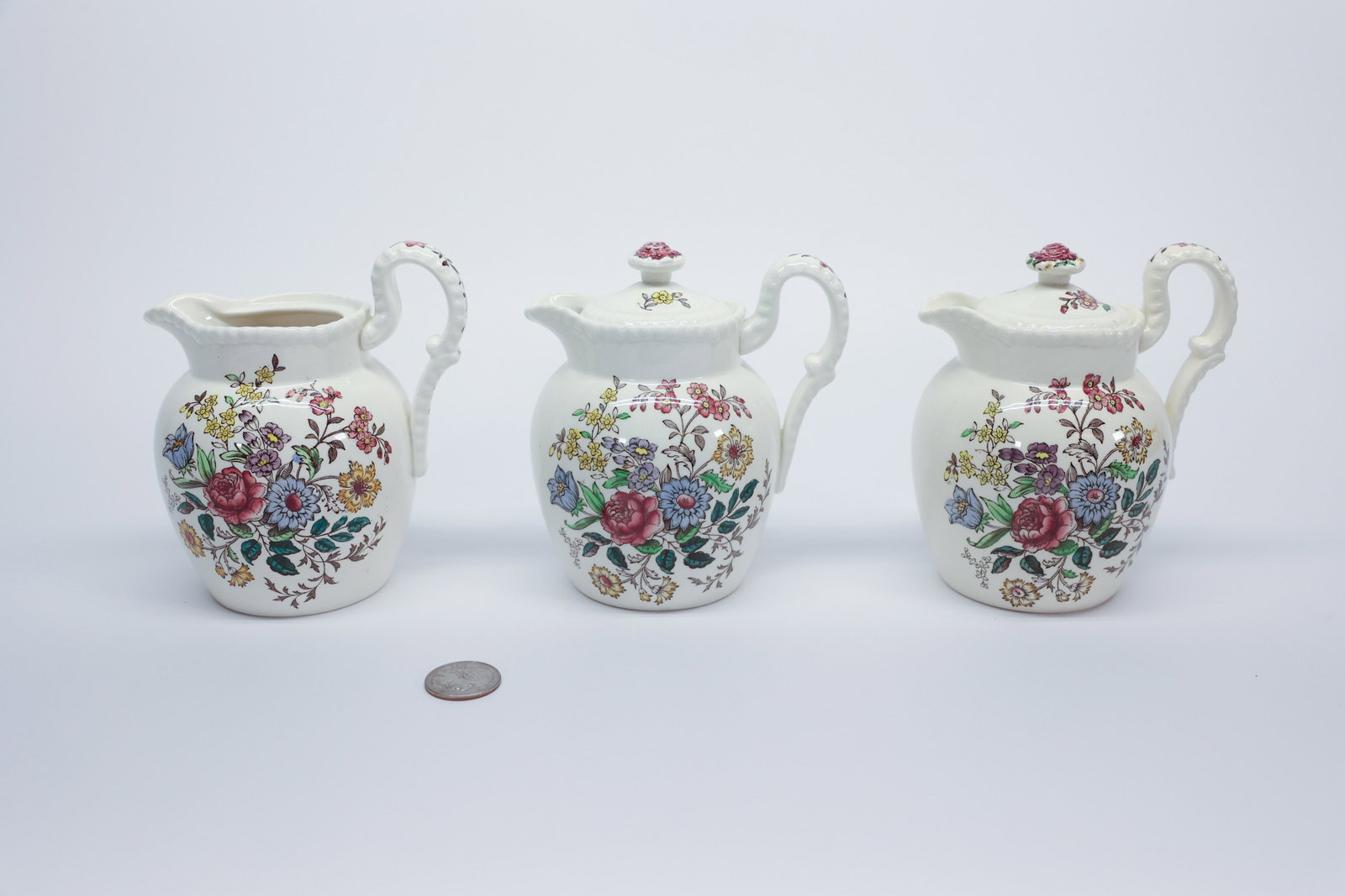 Copeland Spode "Romney" Lidded Jugs, Set of 3 (1 of 3)