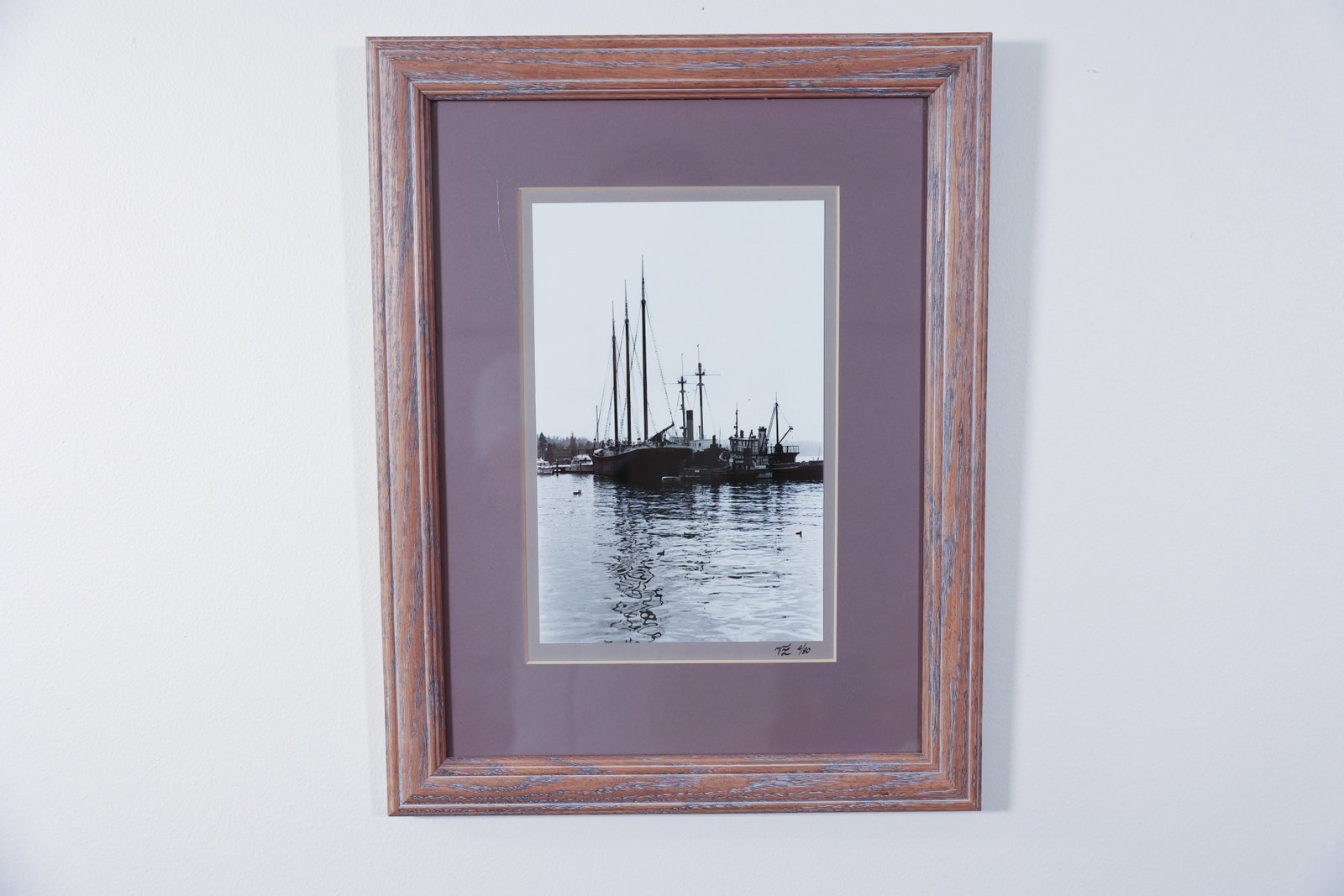 Black & White Harbor Photograph, Signed 4/80 (1 of 4)