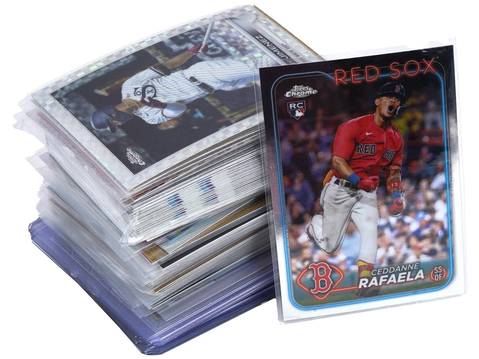 COLLECTION OF TOPPS CHROME BASEBALL SPORTS CARDS: Mixed lot of Topps Chrome baseball sports cards.Companies Included are Topps.Notable Players are Miguel Cabrera, Ronald Acuna Jr., Fransisco Lindor, Nolen Arenado, and more.Some cards are in penny