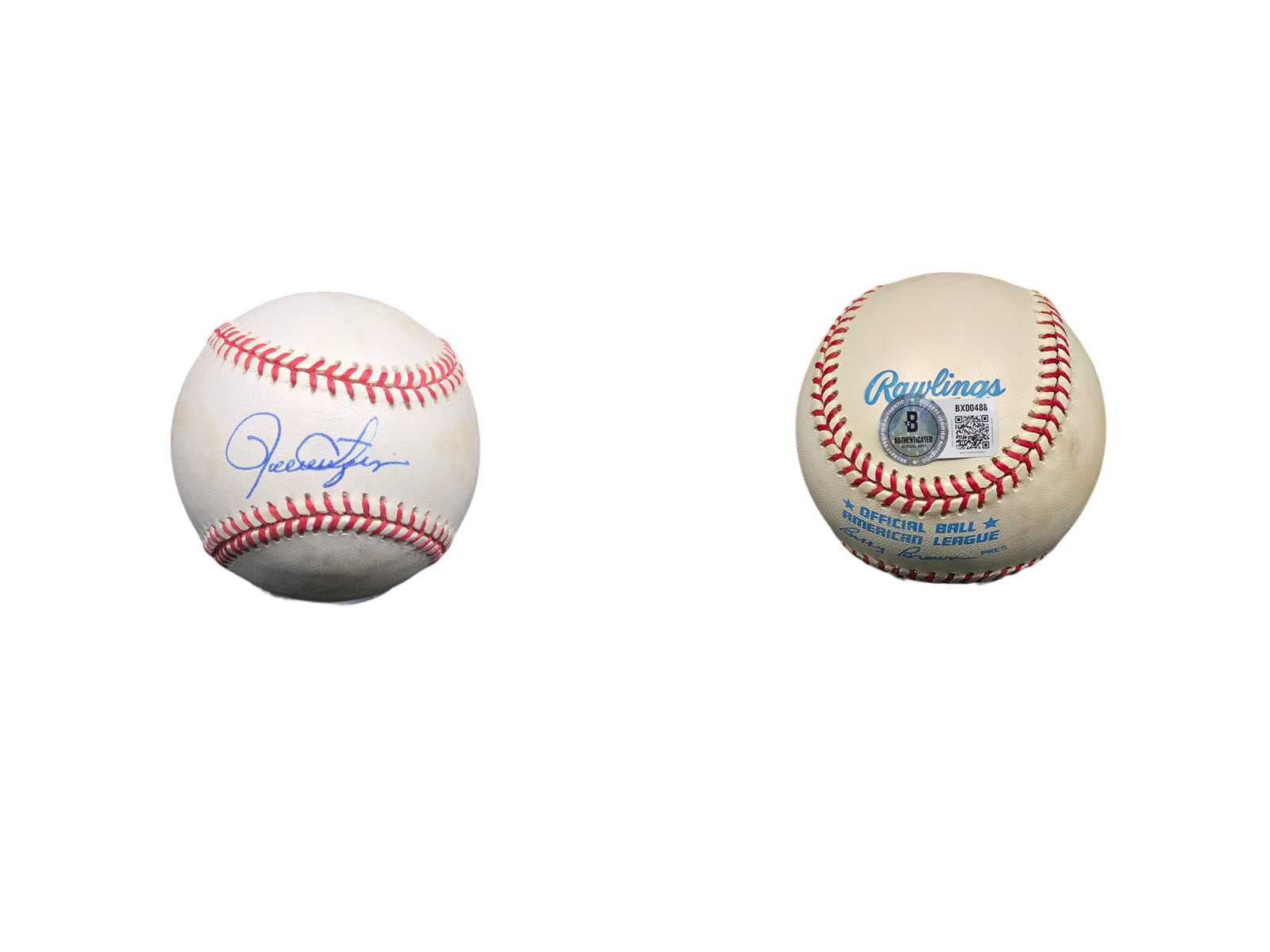 ROLLIE FINGERS HOF 92 SIGNED BASEBALL BECKET AUTHENTICATED: This autographed memorabilia piece features an official Major League baseball boldly signed across the sweet spot by legendary relief pitcher and National Baseball Hall of Fame inductee Rollie