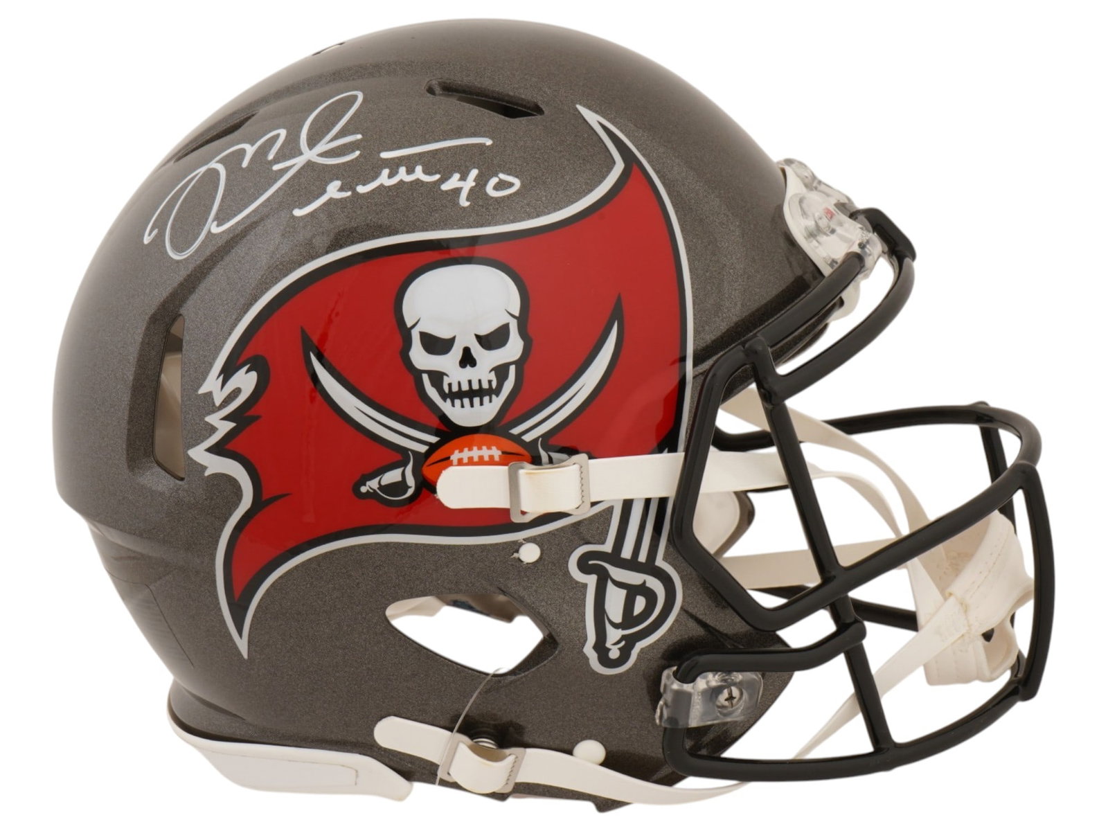 MIKE ALSTOTT SIGNED BUCCANEERS FULL SIZE SPEED HELMET (1 of 7)