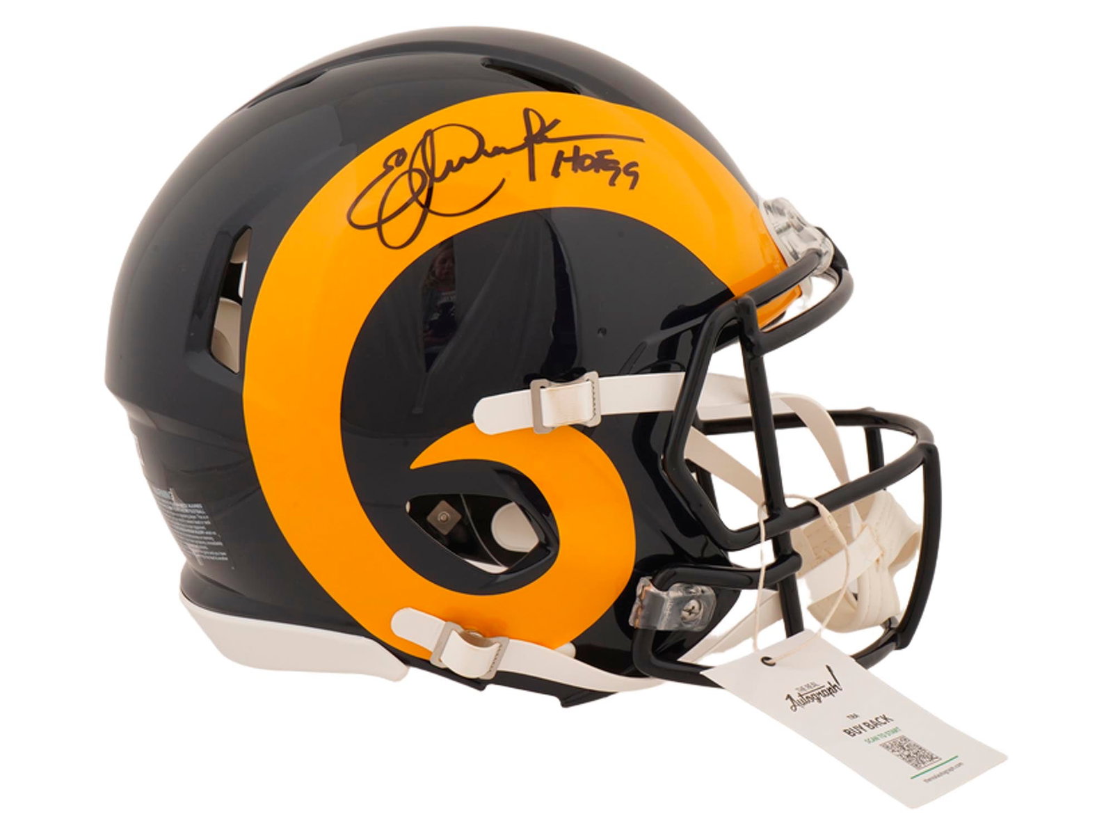 ERIC DICKERSON SIGNED RAMS HELMET "HOF 99" - 2