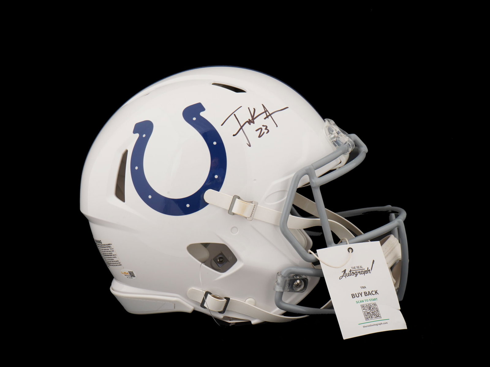 FRANK GORE SIGNED INDIANAPOLIS COLTS FULL SIZE SPEED HELMET: This exemplary offering features a Riddell Speed full-size Indianapolis Colts helmet, boldly signed by the legendary Frank Gore. As the NFL’s third all-time leading rusher, Gore’s tenure with the