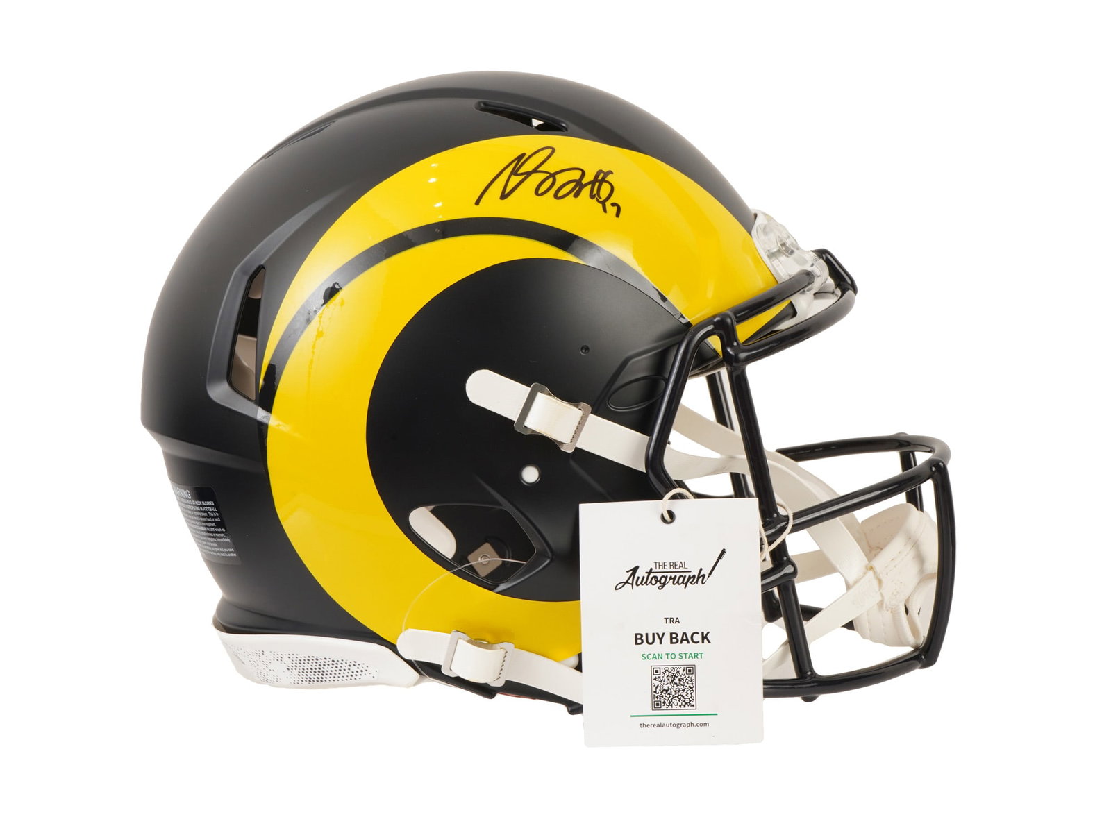 DAVANTE ADAMS SIGNED RAMS RIVALRIES FULL SIZE HELMET: This striking lot features a full-size Riddell Speed helmet from the "Rivalries" collection, hand-signed by the elite wide receiver Davante Adams. A three-time First-team All-Pro, Adams solidified