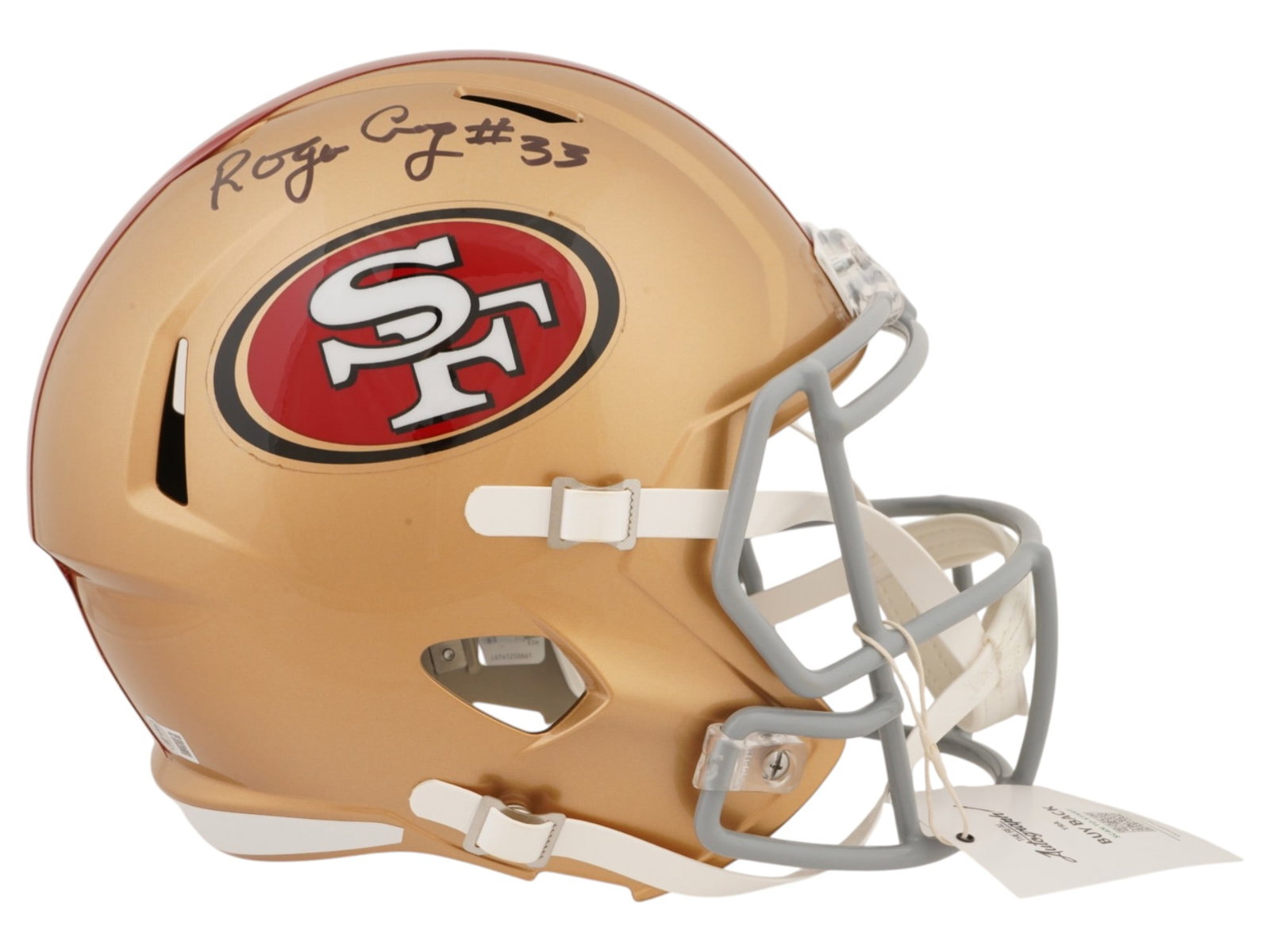 ROGER CRAIG SIGNED 49ERS FULL SIZE HELMET BSA COA: This premier lot features a full-size San Francisco 49ers helmet, hand-signed by the versatile dynasty anchor, Roger Craig. A three-time Super Bowl champion, Craig revolutionized the running back