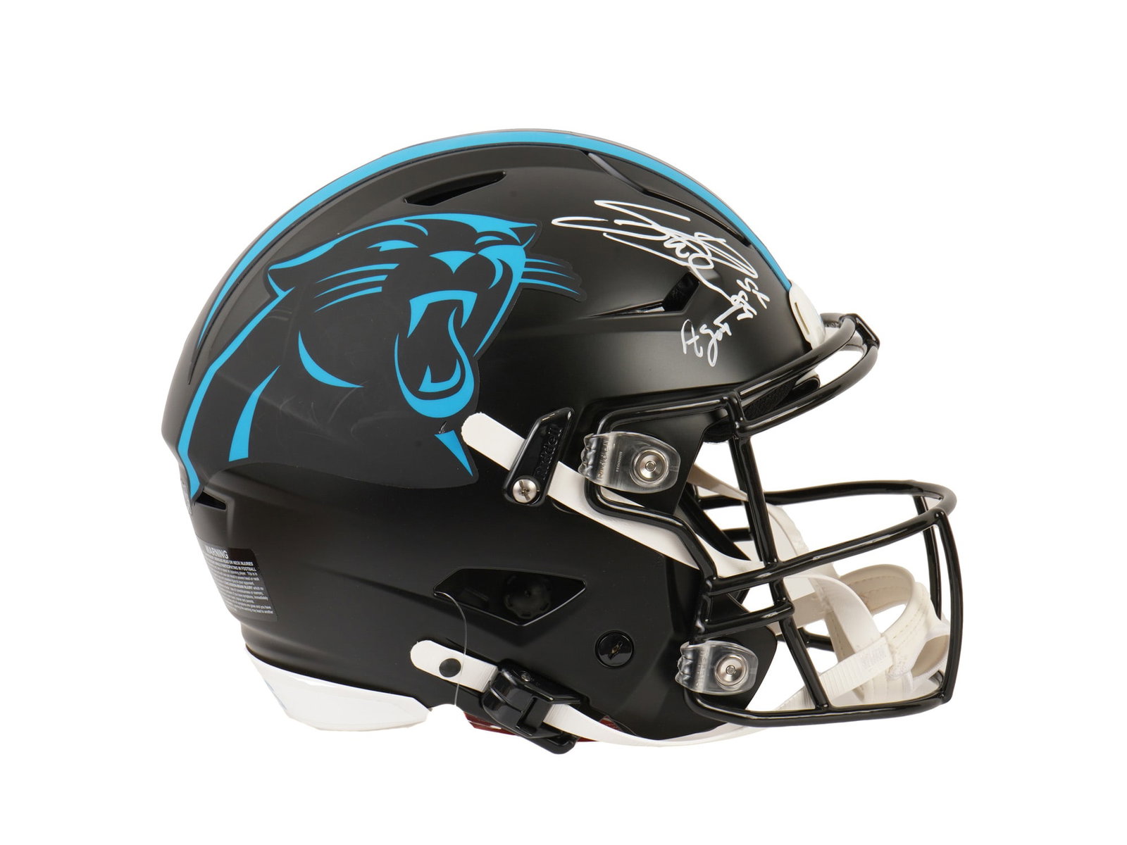 STEVE SMITH SR. SIGNED PANTHERS HELMET AGENT 89 (1 of 8)