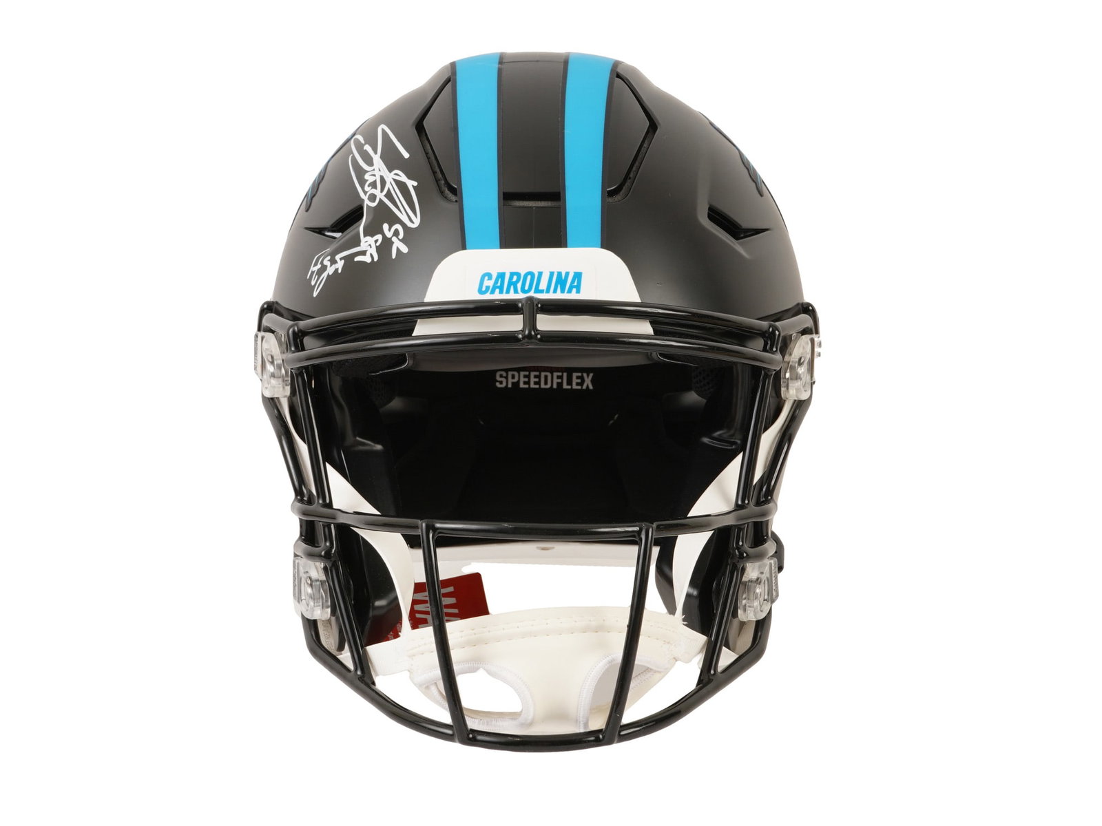 STEVE SMITH SR. SIGNED PANTHERS HELMET AGENT 89 - 2
