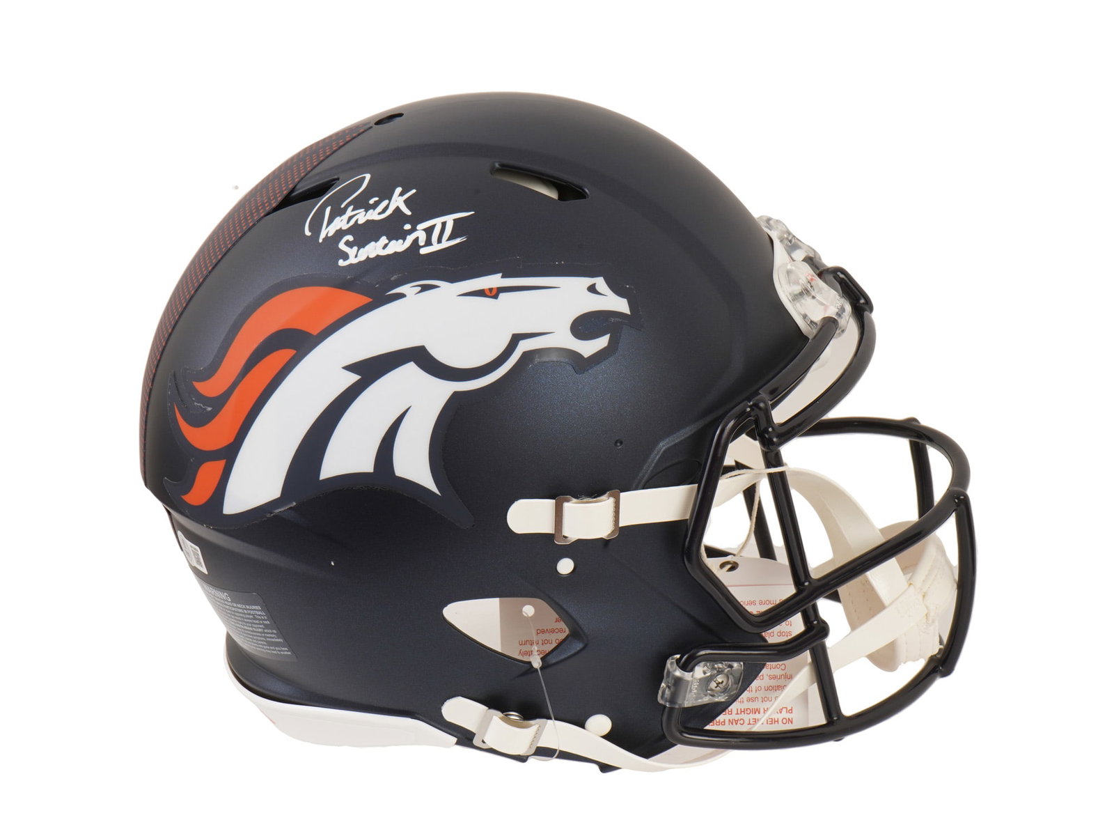 PAT SURTAIN II SIGNED BRONCOS SPEED HELMET: This premier lot features a Riddell Speed full-size Denver Broncos helmet, hand-signed by the league’s lockdown cornerback, Patrick Surtain II. A generational talent and the 2024 NFL Defensive