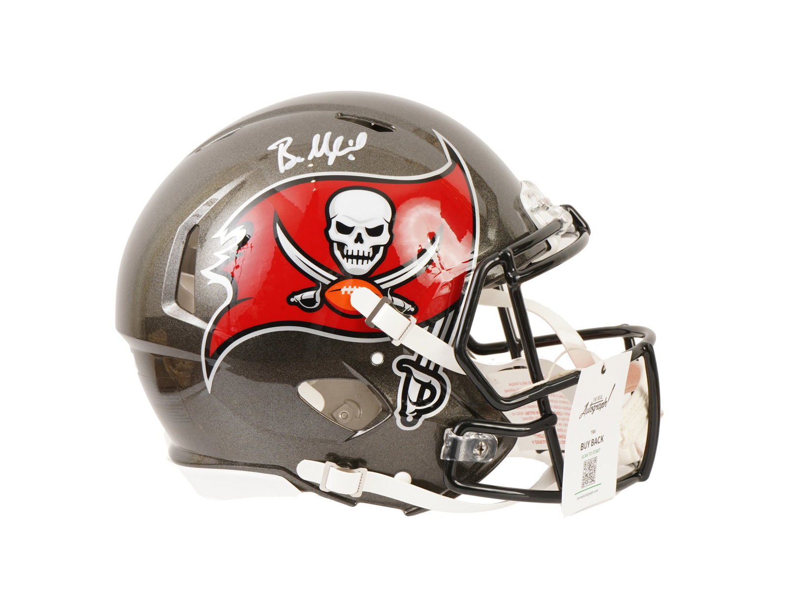 BAKER MAYFIELD SIGNED BUCCANEERS FULL SIZE SPEED HELMET: This premier lot features a Riddell Speed full-size Tampa Bay Buccaneers helmet, hand-signed by the resurgent quarterback, Baker Mayfield. Since arriving in Tampa, Mayfield has revitalized his career