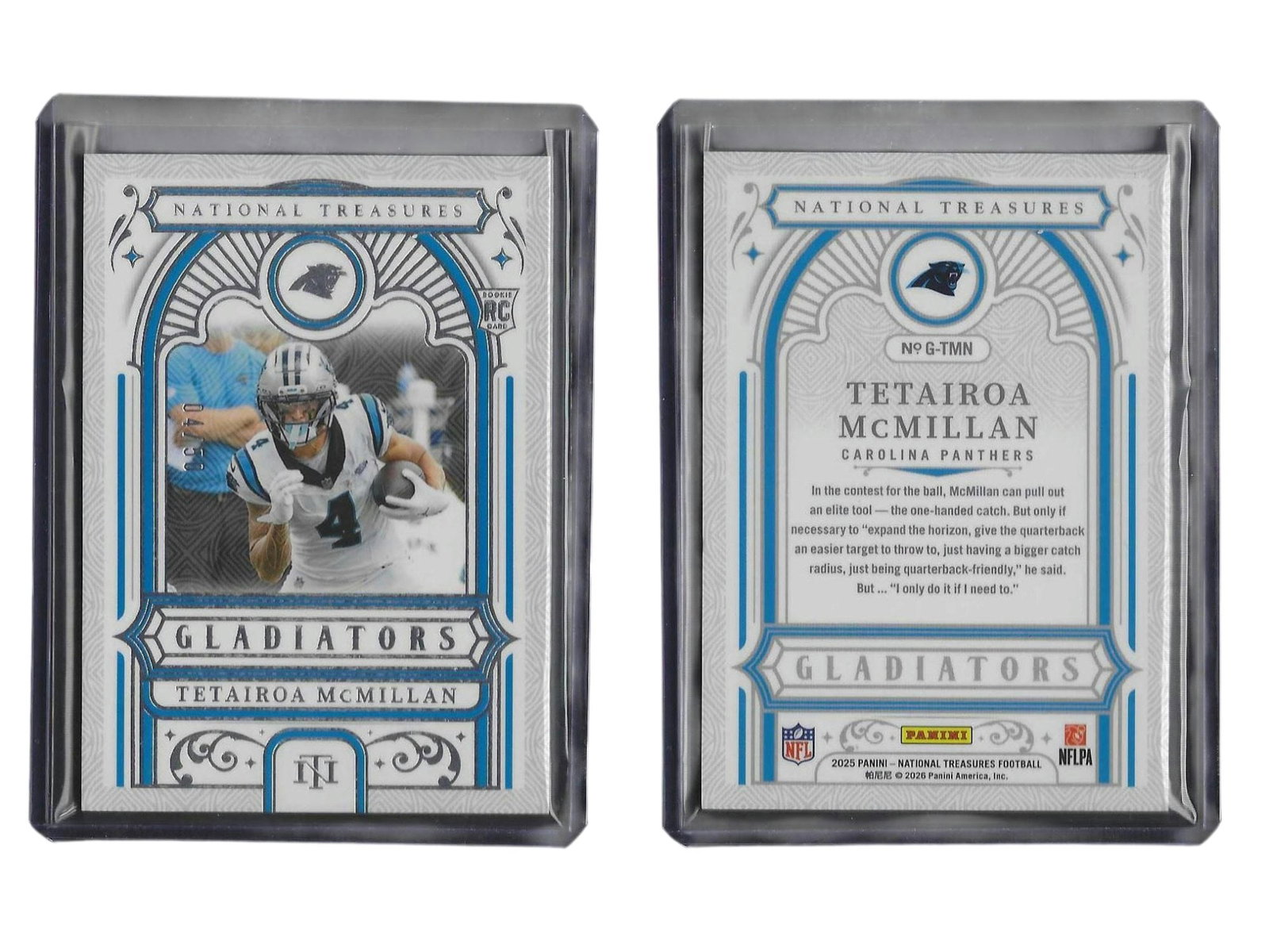 2025 PANINI NT FOOTBALL TETAIROA MCMILLAN #G-TMN GLADIATORS ROOKIE /50 PANTHERS (1 of 3)