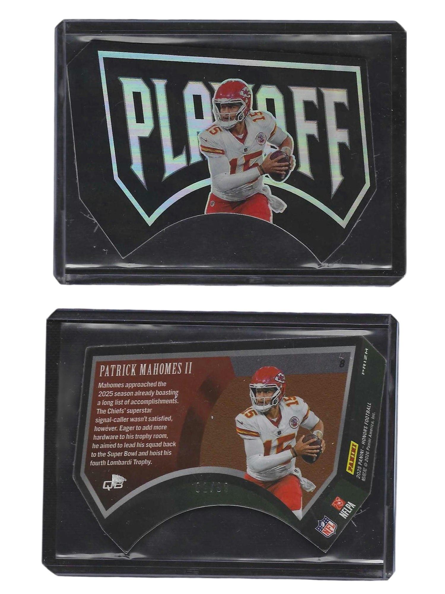 2025 PANINI HONORS FOOTBALL PATRICK MAHONES II #8 PLAYOFFS DIE CUT /93 CHIEFS (1 of 3)