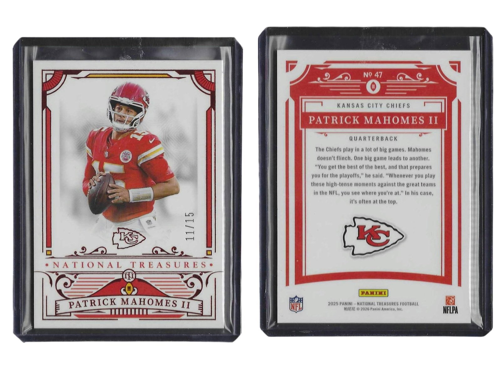 2025 PANINI NT FOOTBALL PATRICK MAHOMES II #47 /15 CHIEFS (1 of 3)