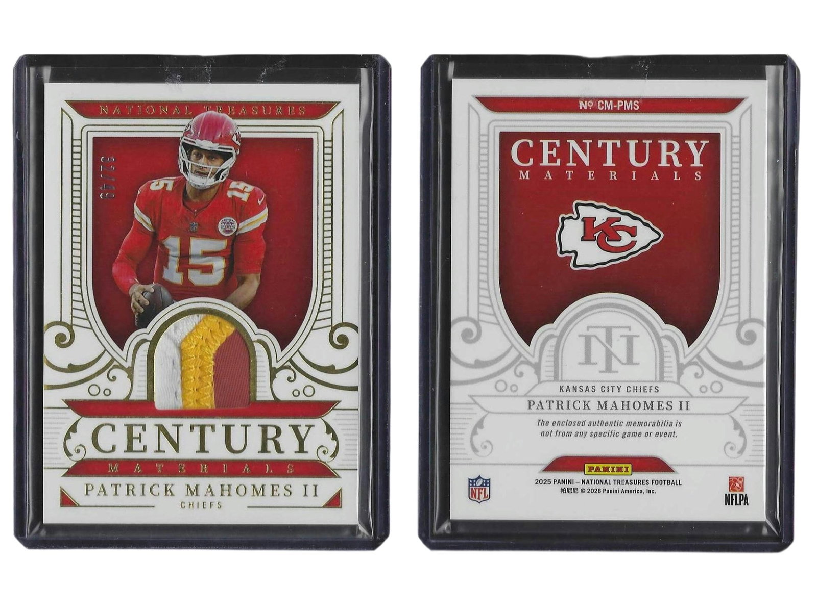 2025 PANINI NT FOOTBALL PATRICK MAHOMES II #CM-PMS /49 CHIEFS (1 of 3)