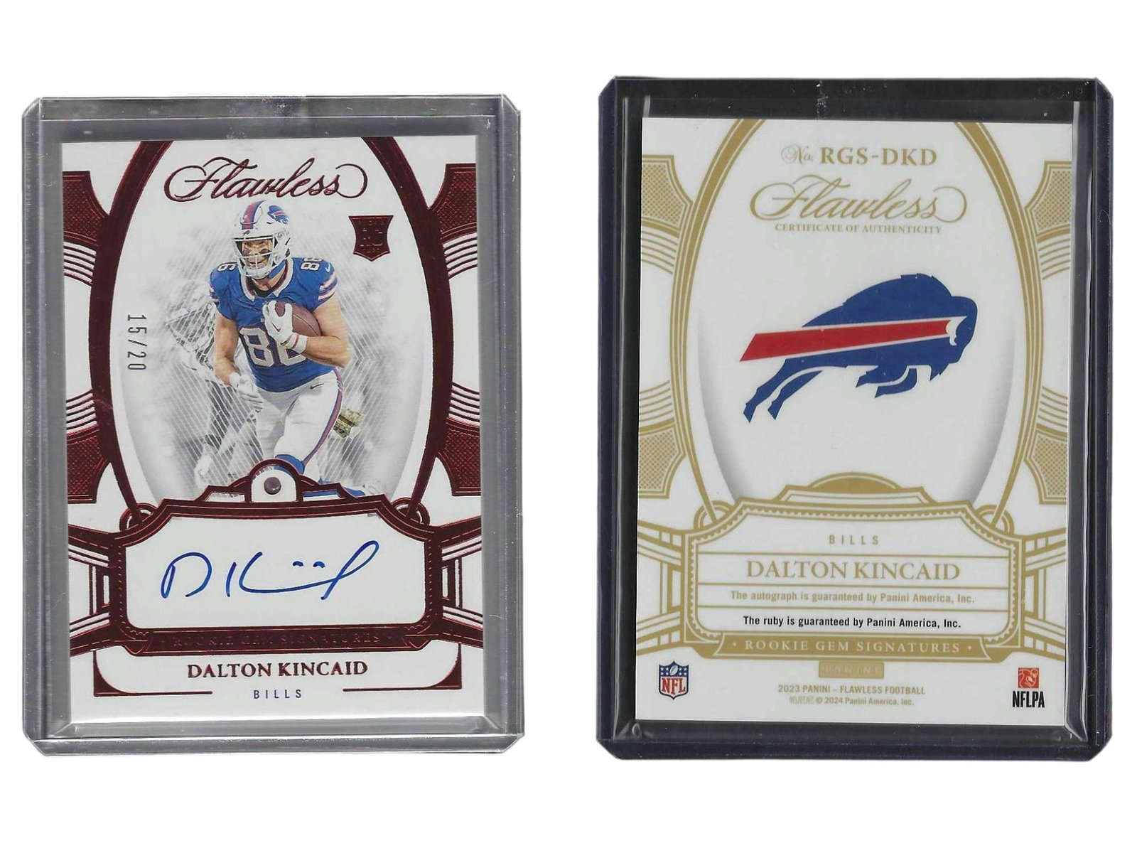 2023 PANINI FLAWLESS FOOTBALL DALTON KINCAID #RGS-DKD ROOKIE AUTO /20 BILLS (1 of 3)