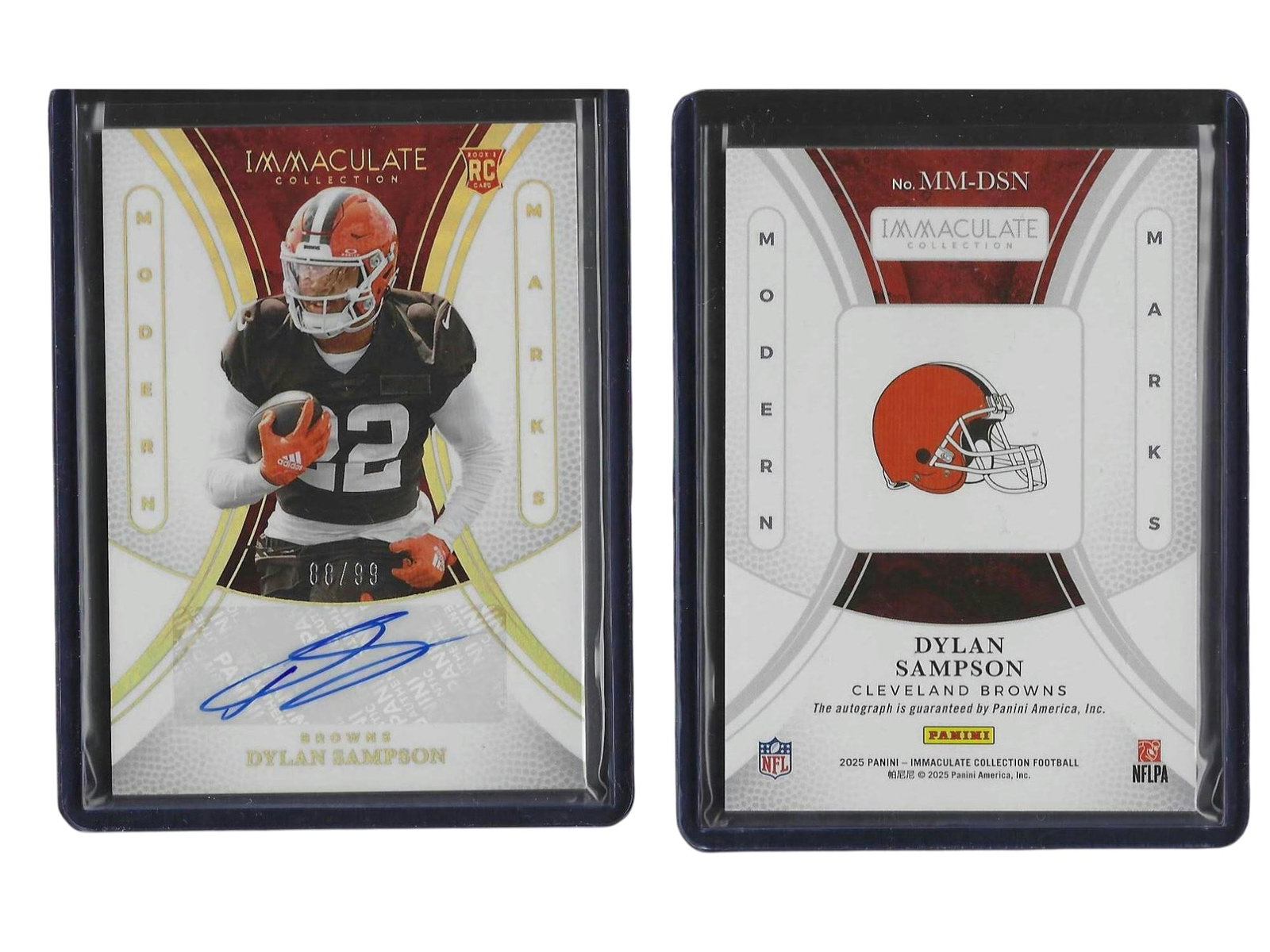 2025 PANINI IMMACULATE COLLECTION FOOTBALL DYLAN SAMPSON #MM-DSN ROOKIE AUTO /99 BROWNS (1 of 3)