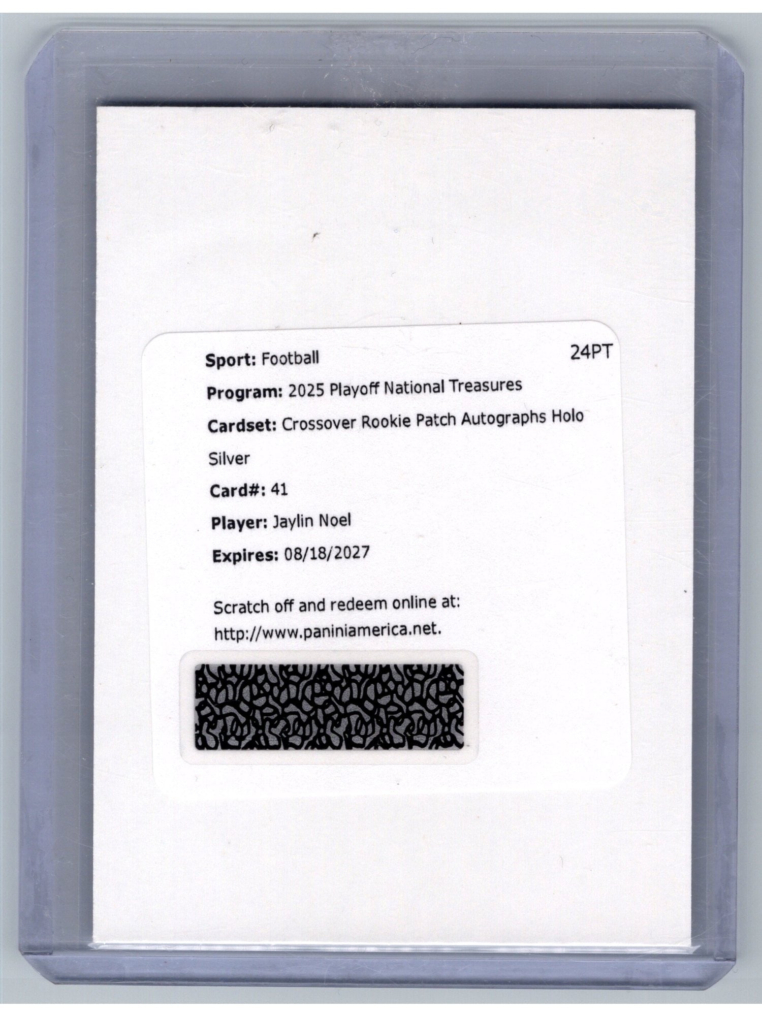 2025 PANINI NT REDEMPTION JAYLIN NOEL CROSSOVER ROOKIE PATCH AUTO #41 (1 of 3)