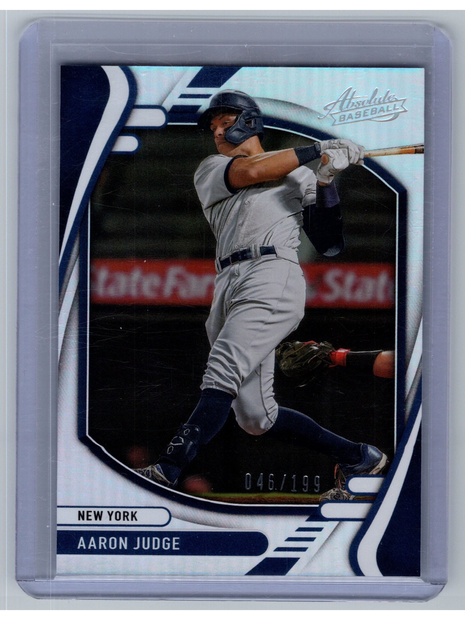 2022 PANINI ABSOLUTE HOLO SILVER AARON JUDGE #15 /199: This 2022 Panini Absolute Holo Silver parallel, serial-numbered to 199, features New York Yankees powerhouse Aaron Judge as card #15 in the set. Released during his historic 2022 campaign, this card i