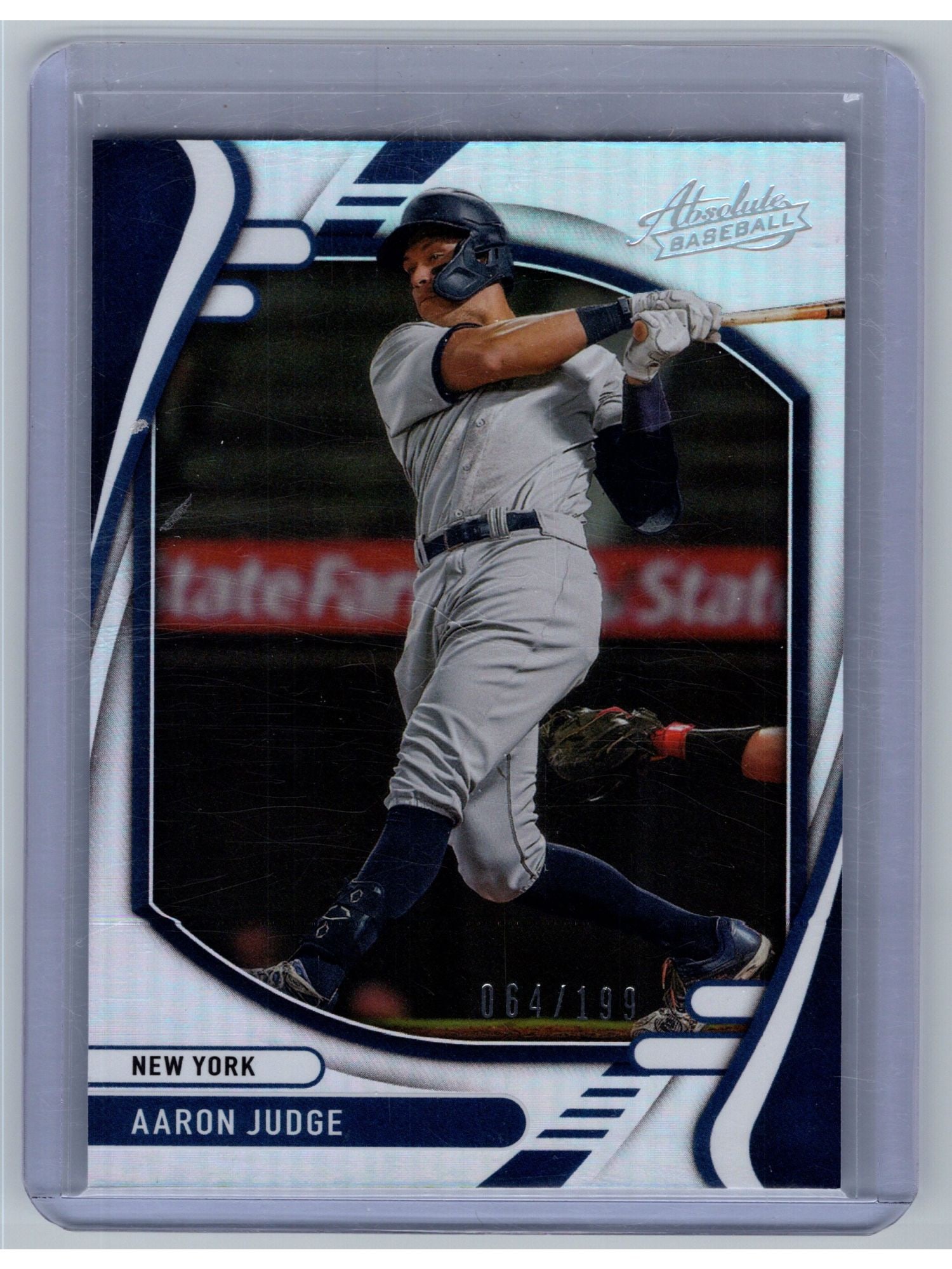 2022 PANINI ABSOLUTE HOLO SILVER AARON JUDGE #15 /199: This 2022 Panini Absolute Holo Silver parallel, serial-numbered to 199, features New York Yankees powerhouse Aaron Judge as card #15 in the set. Released during his historic 2022 campaign, this card i