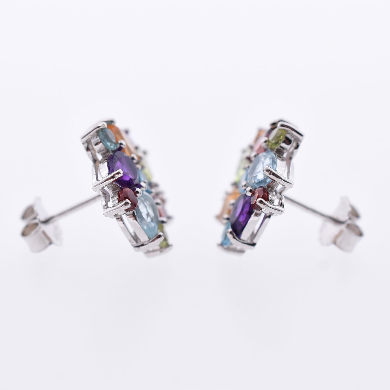 Multigem Cluster Stud Earrings - 2