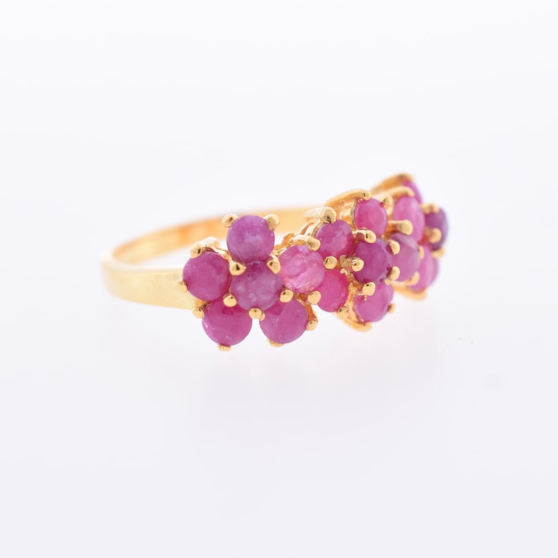 Ruby Floral Band Ring - 2
