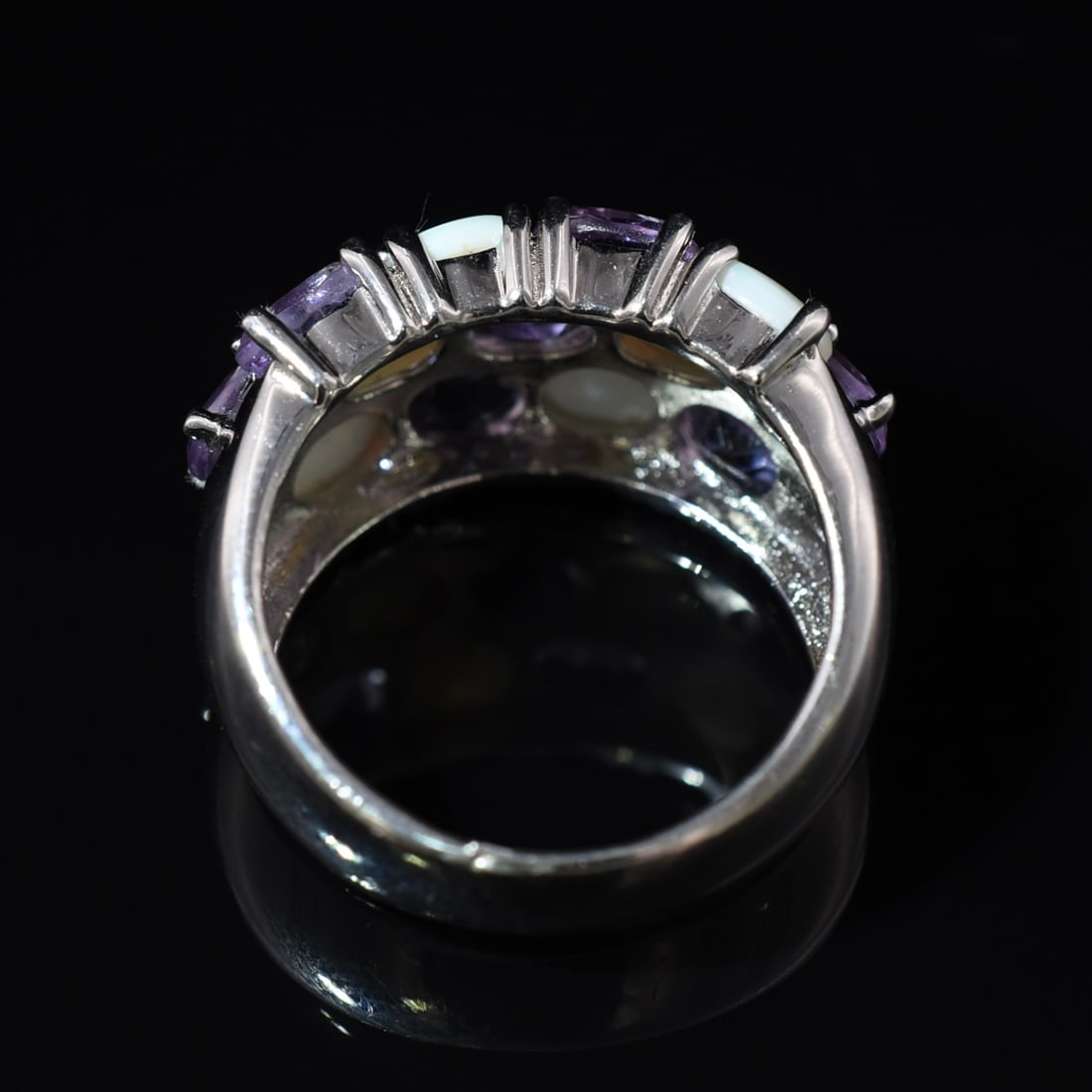 Oval Amethyst & Opal Cluster Ring - 3