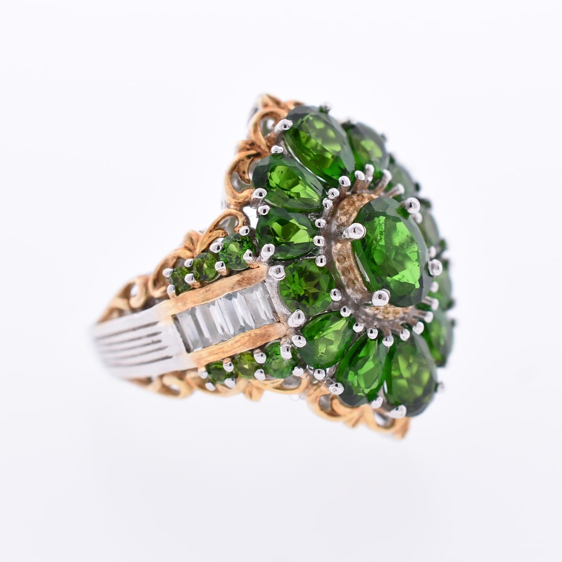 Chrome Diopside & Topaz Statement Ring - 2