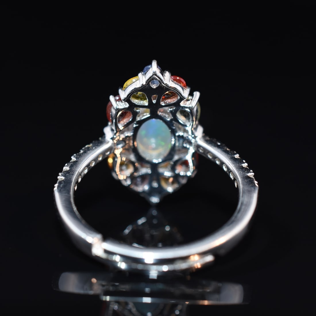 Fire Opal & Colored Sapphire Statement Ring - 3