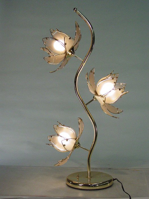 Brass Tree Floor Lamp with Large Glass Floral Fixt: Ugly Betty, Scrubs