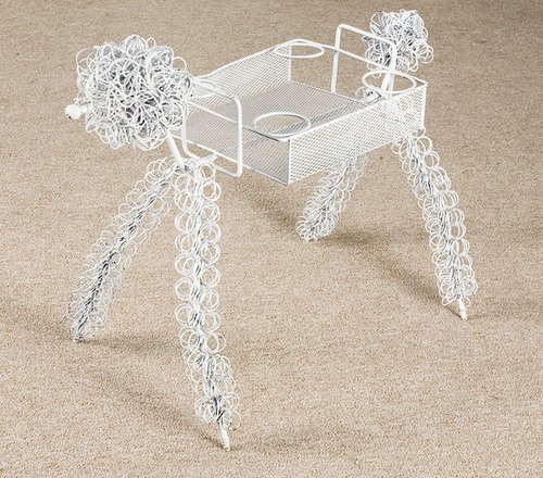 Vintage White Wire Art Magazine Holder : Vintage White Wire Art Magazine Holder