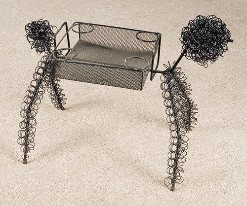 Vintage Black Wire Art Magazine Holder : Vintage Black Wire Art Magazine Holder