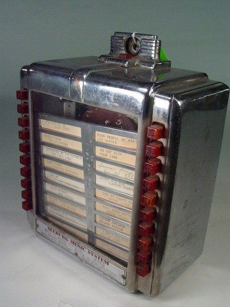 Vintage Chrome 1950's Seeburg Milk Shake Dinner: Vintage Chrome 1950's Seeburg Milk Shake Dinner Juke Box Remote