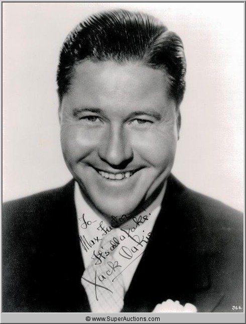 Jack Oakie Autographed Negative and Photographs: Jack Oakie Autographed 8 x 10 Nitrate Negative / "To Max Factor It's All Fake! Jack Oakie" / Includes (1) 8 x 10 Black and White Photograph and (1) 3.75 x 4.75 Black and White Photograph of Jack Oakie