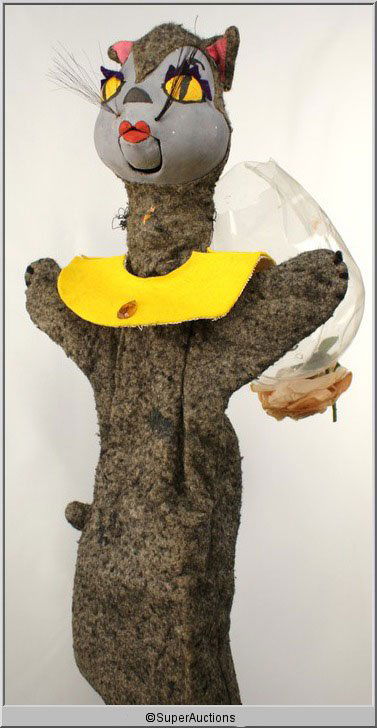 Kapusta Kid Puppet by Ernie Kovacs: Ernie Kovacs (1952-1954) "Kapusta Kid in Outer Space" which was a Sci-Fi satire of children's outer-space shows / Ernie Kovacs "Cat" Puppet / The puppet is very fragile / The puppet string is in worki