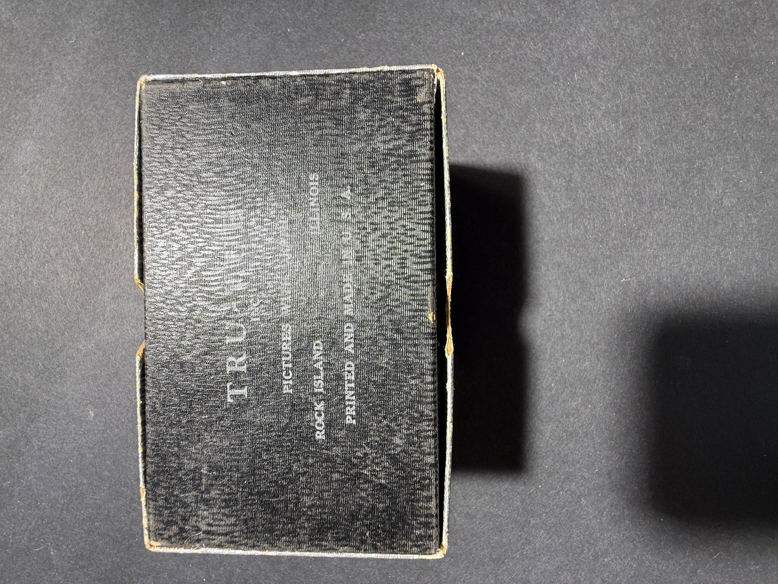 Tru-Vue Bakelite Stereoscope Filmstrip Viewer: A Tru-Vue stereoscope filmstrip viewer in dark Bakelite, retained with its original box, printed instruction slip, and unused postage-paid Business Reply Card. Tru-Vue is the missing link between the 