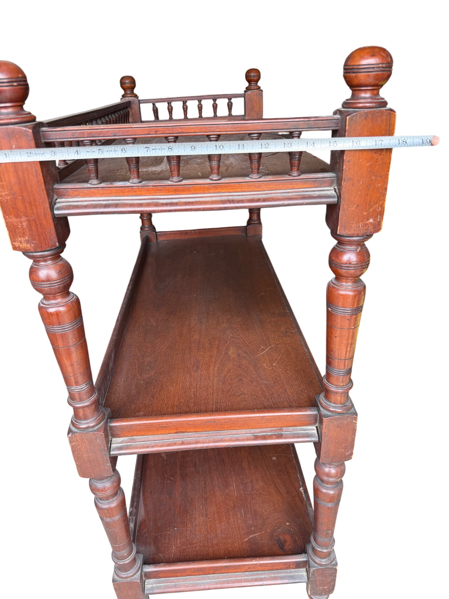 Solid Wood Bar Cart / Shelf Unit - 3