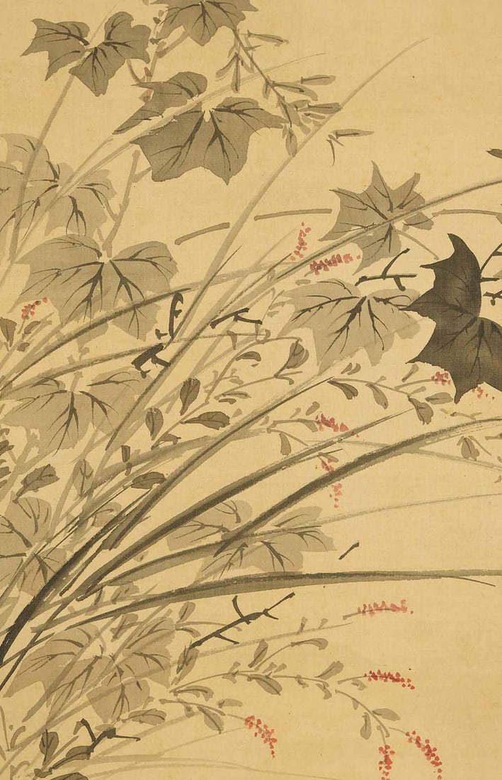 Nakabayashi Chikuto (1776-1853) Japanese Hanging Scroll Flowers and Birds with Box - 12