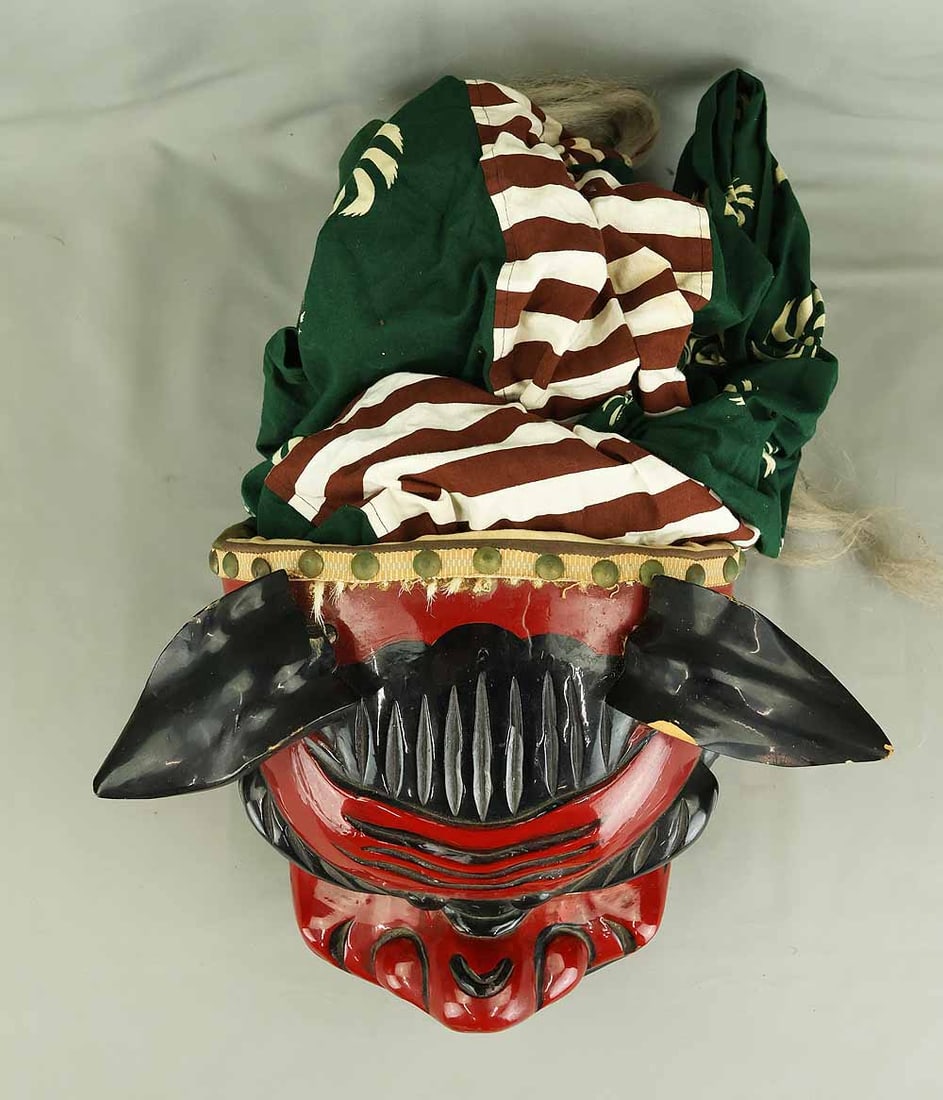 Shishigashira Female - Japanese Wood Carving Shishimai Head Mask Kagura Lion Head Foo dog - 16